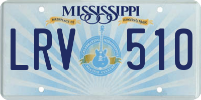 MS license plate LRV510