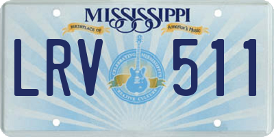 MS license plate LRV511