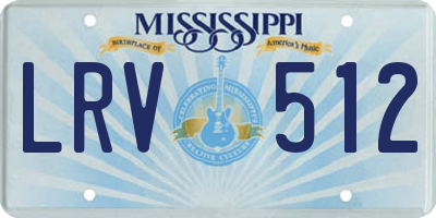 MS license plate LRV512