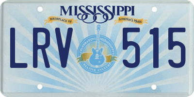MS license plate LRV515