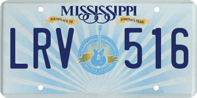 MS license plate LRV516