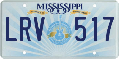 MS license plate LRV517