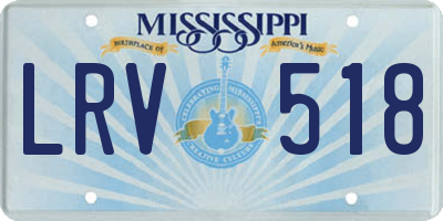 MS license plate LRV518