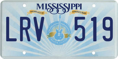 MS license plate LRV519