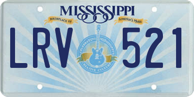 MS license plate LRV521