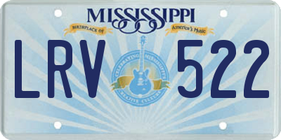 MS license plate LRV522