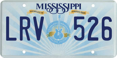 MS license plate LRV526
