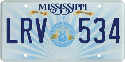 MS license plate LRV534