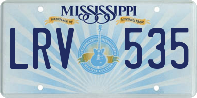 MS license plate LRV535