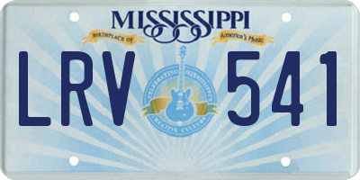 MS license plate LRV541
