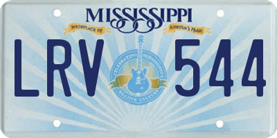 MS license plate LRV544