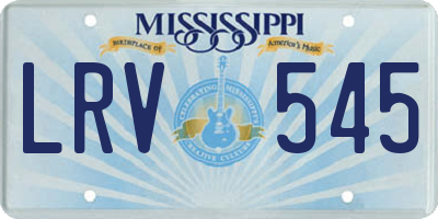 MS license plate LRV545