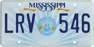 MS license plate LRV546