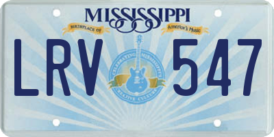 MS license plate LRV547