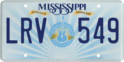 MS license plate LRV549