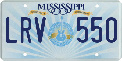 MS license plate LRV550