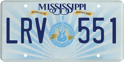 MS license plate LRV551