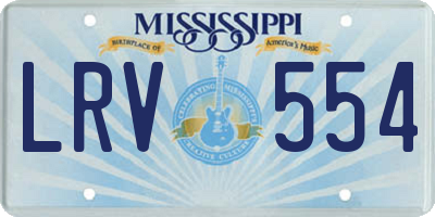 MS license plate LRV554