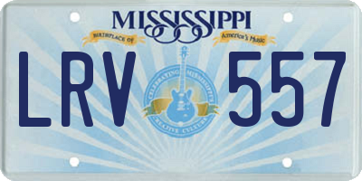 MS license plate LRV557