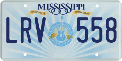 MS license plate LRV558