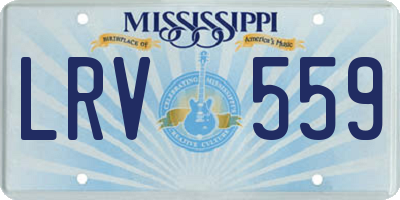 MS license plate LRV559