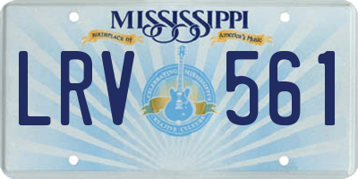 MS license plate LRV561