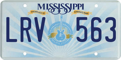 MS license plate LRV563