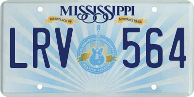 MS license plate LRV564