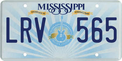 MS license plate LRV565