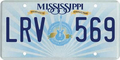 MS license plate LRV569