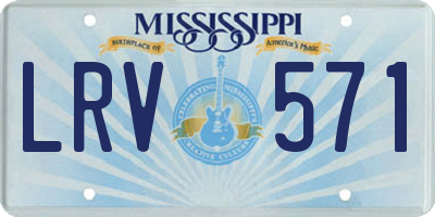 MS license plate LRV571