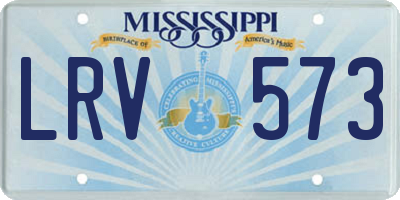 MS license plate LRV573