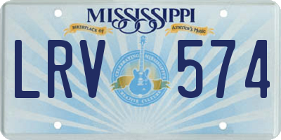 MS license plate LRV574