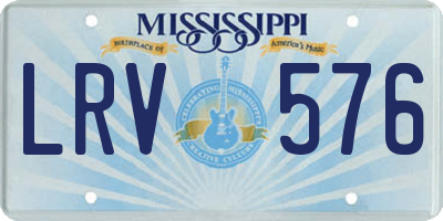 MS license plate LRV576