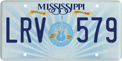 MS license plate LRV579