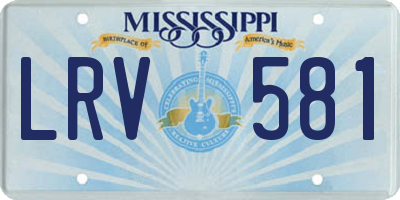 MS license plate LRV581
