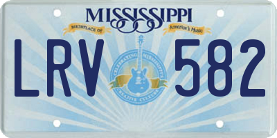 MS license plate LRV582