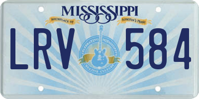 MS license plate LRV584