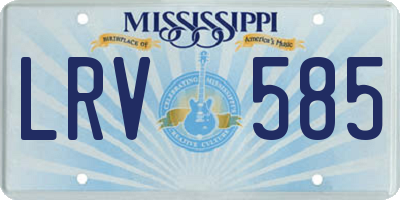 MS license plate LRV585