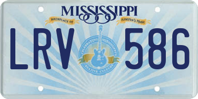 MS license plate LRV586