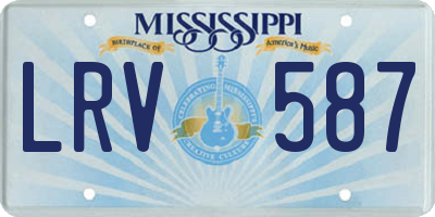 MS license plate LRV587