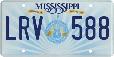 MS license plate LRV588