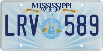 MS license plate LRV589