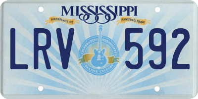 MS license plate LRV592