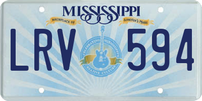 MS license plate LRV594
