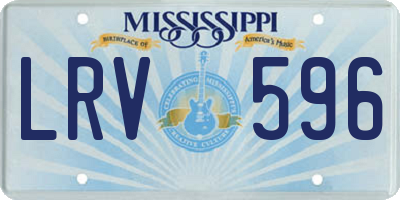 MS license plate LRV596
