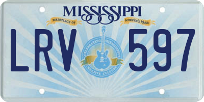 MS license plate LRV597