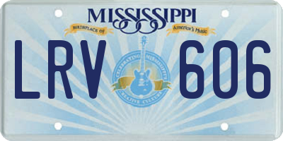 MS license plate LRV606