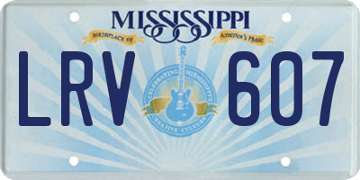 MS license plate LRV607