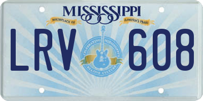 MS license plate LRV608